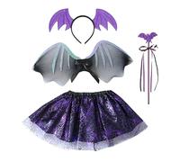Disfraz de murciélago - Disfraz de murciélago para niños | Assins de ropa de fantasía Vampire | Ropa de cosplay de poliéster Halloween | Lightweight Black Cape for Boys Girl