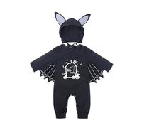 Disfraz de murciélago para bebé, mi Halloween, recién Nacido, niño y niña, Mono de Calabaza de Manga Larga con murciélago Negro y Sombreros a Juego, Divertido y cómodo.