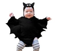 Disfraz de murciélago para bebé, mi primer traje Halloween, disfraz recién nacido, niño y niña, mono manga larga negro con sombreros Monos De Cuero compatible with Moto