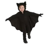 Disfraz de murciélago para niños de 7 a 8 años para niños Bat con capucha Bat transpirable Disfraces de Halloween de cremallera integrada con guantes para niñas para para altura 45.3-51.2 pulga