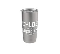 Disfraz de músico de Chloe Gen Z Millennial Music Chloe Song Vaso térmico de acero inoxidable de doble pared