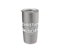 Disfraz de músico de Cristo de Halloween Gen Z Millennial Christian Vaso térmico de acero inoxidable de doble pared