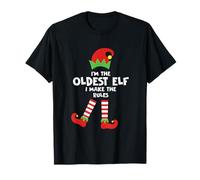 Disfraz de Navidad a Juego con Reglas I'm The Oldest Elf I Make Rules Camiseta