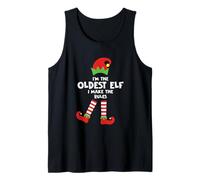 Disfraz de Navidad a Juego con Reglas I'm The Oldest Elf I Make Rules Camiseta sin Mangas