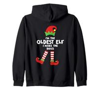 Disfraz de Navidad a Juego con Reglas I'm The Oldest Elf I Make Rules Sudadera con Capucha
