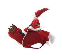 Disfraz de Navidad divertido de Papá Noel, disfraz de reno con capucha, ropa de invierno para perros medianos y grandes (color: rojo, tamaño: XL)