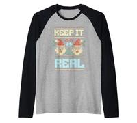 Disfraz de Navidad Divertido de Santa Claus Keep it Real Camiseta Manga Raglan