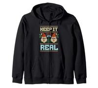Disfraz de Navidad Divertido de Santa Claus Keep it Real Sudadera con Capucha