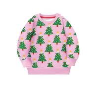 Disfraz de Navidad para niña de 12 años, manga larga, sudadera casual estampada con árbol verde Navidad, para niños y niñas, cuello redondo, ocio, otoño, primavera, moda, ropa de niña, 12 años