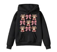 Disfraz de Navidad, ropa de niña, 12 años, manga larga, nudo lindo occidental, estética, capucha, forro polar cómodo, cálido, otoño, invierno, suéter para niños, tendencia única