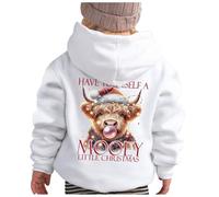 Disfraz de Navidad sudadera con capucha de manga larga casual suelta impresa linda para niños y niñas deporte Top ropa niña de 12 años