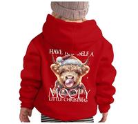 Disfraz de Navidad sudadera con capucha de manga larga casual suelta impresa linda para niños y niñas deporte Top ropa niña de 12 años