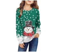 Disfraz de Navidad, sudaderas con capucha para niña, manga larga, cuello redondo, informal, sin capucha, estampado de Navidad, otoño e invierno, para niñas, moda, ropa de niña, 12 años