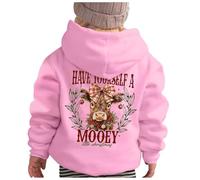 Disfraz de Navidad suéter de niña de 12 años de manga larga con capucha casual suelto impreso lindo para niños y niñas deporte Top sudadera niña