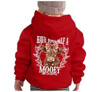 Disfraz de Navidad suéter de niña de 12 años de manga larga con capucha casual suelto impreso lindo para niños y niñas deporte Top sudadera niña