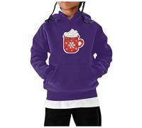 Disfraz de Navidad suéter de niña de 12 años manga larga moda Navidad estampado capucha superior cómodo suave otoño invierno sudadera con capucha casual n18