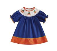 Disfraz de niña de Halloween | Vestido de niña cómodo con mangas bordadas Traje casual de verano para niños de 12 meses a 4 años ideal para actividades diarias al aire libre