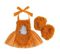 Disfraz de niña Vestido de halloween | Conjunto para niña Traje de halloween mameluco suave con traje cómodo para bebés, ideal para uso diario y actividades al aire libre