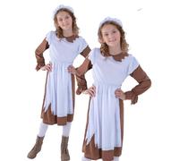 Smiffys Poor Victorian Costume, Brown & White (Size L)