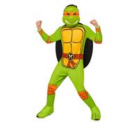 Disfraz De Niño De Michelangelo De TMNT Con Mono Y Máscara