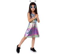 Disfraz de niño niña extranjero elegante vestido de dos piezas para carnaval espectáculo escolar y cosplay traje extraterrestre para niña, disfraz de carnaval infantil