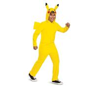 Disfraz de Pikachu para niños, disfraz oficial de Pokémon con capucha, talla S (4-6)