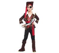 Disfraz de niño pirata capitán para cosplay para role play fiesta disfrazada y espectáculo para 3 a 11 años de edad, disfraz infantil T458