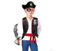 Disfraz de niño pirata capitán para cosplay para role play fiesta disfrazada y espectáculo para 4 a 11 años de edad, disfraz infantil T246