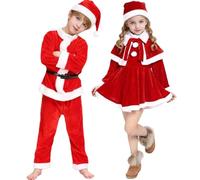 Disfraz de Noel para chico y chica, Disfraz Mamá Noel Niña, Disfraces Papa Noel Niño, Cosplay Santa Claus Navidad Conjunto de Navidad para mascarada Año Nuevo Cosplay Fiesta temática