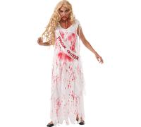 Disfraz De Novia Zombie Para Mujeres Reina De Prom Halloween