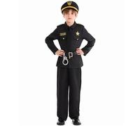 Disfraz de Oficial policía para niños, Conjunto Disfraz con Sombrero, cinturón y Esposas Cosplay. Traje Papa