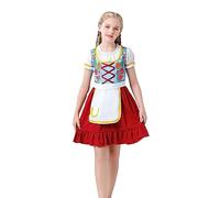 Disfraz de Oktoberfest para niñas, vestido tradicional de cerveza bávara, disfraz de sirvienta irlandesa alemana, disfraz de cosplay para niños y niñas, disfraz de Oktoberfest bávaro, vino, 10-12 años