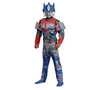 Disfraz de Optimus Prime Muscle para niños, disfraz oficial de Transformers Rise of the Beasts acolchado y máscara, tamaño (10-12)