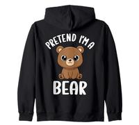 Disfraz de Oso Divertido para Halloween con Texto en inglés Pretend I'm A Bear Sudadera con Capucha