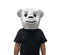 Disfraz de oso polar, disfraz de mascota, máscara de animal, vestido de Halloween para adultos, color blanco