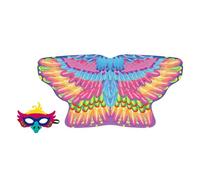 Disfraz de pájaro para niños - Conjunto de cosplay con capa de alas y máscara, cómoda capa estilo pluma, disfraz ajustable, espectáculos de baile de máscaras y eventos de fiesta