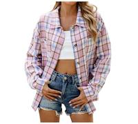 Disfraz de palomitas de maíz para mujer, informal, talla grande, chaqueta de manga larga, botones, camisas, blusas, morado, M