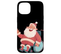 Disfraz de Papá Noel agitando para Amantes de Las sillas de Ruedas Festivas Carcasa para iPhone 15