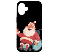 Disfraz de Papá Noel agitando para Amantes de Las sillas de Ruedas Festivas Carcasa para iPhone 16
