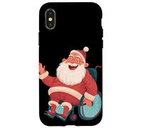 Disfraz de Papá Noel agitando para Amantes de Las sillas de Ruedas Festivas Carcasa para iPhone X/XS