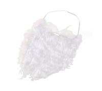 Disfraz de Papá Noel con barba falsa blanca, accesorios de disfraz para adultos y pelucas y sombrero, Blanco, talla única