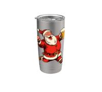 Disfraz de Papá Noel feliz con cerveza para beber festiva de Navidad Vaso térmico de acero inoxidable de doble pared