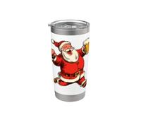 Disfraz de Papá Noel feliz con cerveza para beber festiva de Navidad Vaso térmico de acero inoxidable de doble pared