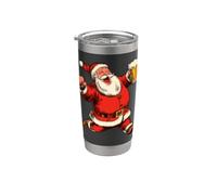 Disfraz de Papá Noel feliz con cerveza para beber festiva de Navidad Vaso térmico de acero inoxidable de doble pared