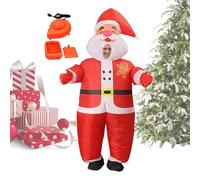 Disfraz de Papá Noel inflable para adulto - Traje de Santa Claus completo con características inflables | Perfecto para fiestas de Navidad, desfiles, eventos de vacaciones, y viene con un