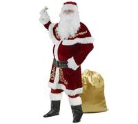 Disfraz De Papá Noel Navideño, Traje De Papá Noel De Lujo para Adultos Y Hombres, Elección De Disfraz De Papá Noel, Disfraz De Navidad, Conjunto De Cosplay Festivo De 8 Piezas 3XL