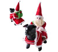 Disfraz de Papá Noel para perro, disfraz de Navidad para perro, disfraz de Navidad para mascotas, equitación, ropa de Papá Noel, ropa divertida, disfraz de cosplay para perros pequeños, medianos y