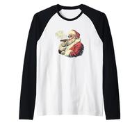 Disfraz de Papá Noel Rico con cigarro para los Amantes de los Puros Camiseta Manga Raglan