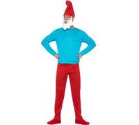 Funidelia | Disfraz de Papá Pitufo Oficial para Hombre Talla M-L The Smurfs, Dibujos Animados, Los Pitufos, Enanito - Color: Rojo - Licencia: 100% Oficial