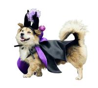 Disfraz de para Mascotas - Capa de poliéster Ajustable, Juego de Sombrero de Mago, Traje de Cosplay Ligero, Ropa de de Halloween para Perros y Gatos, Tela Suave y respetuosa con la Piel